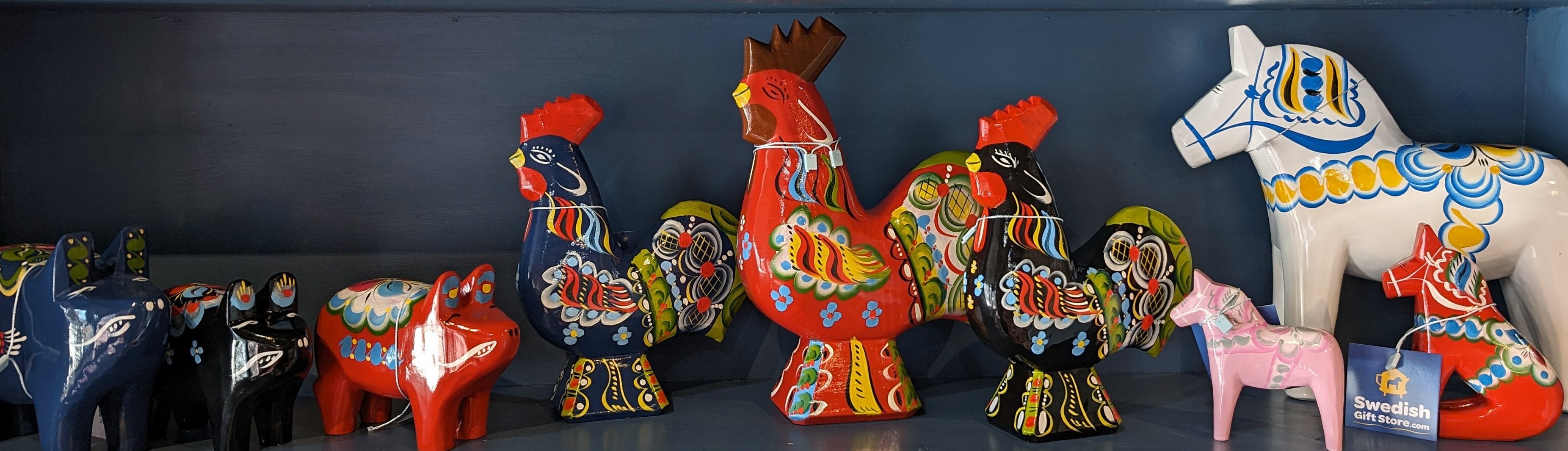 Decor: Figurines - Dala Horses, Pigs & Roosters