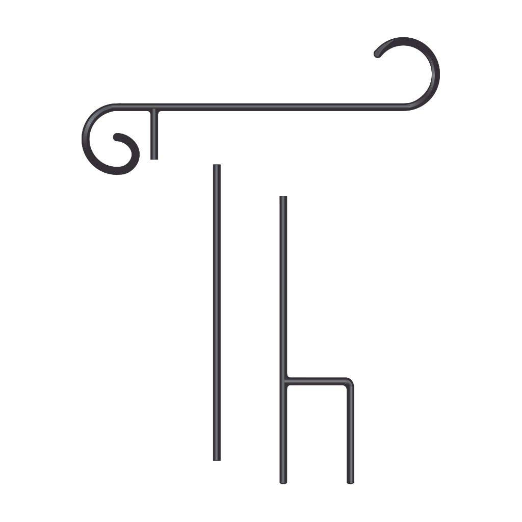 Garden Stake: Garden Stake Flag Metal Pole 40" H 3 pc Black Garden Stake Flag Pole