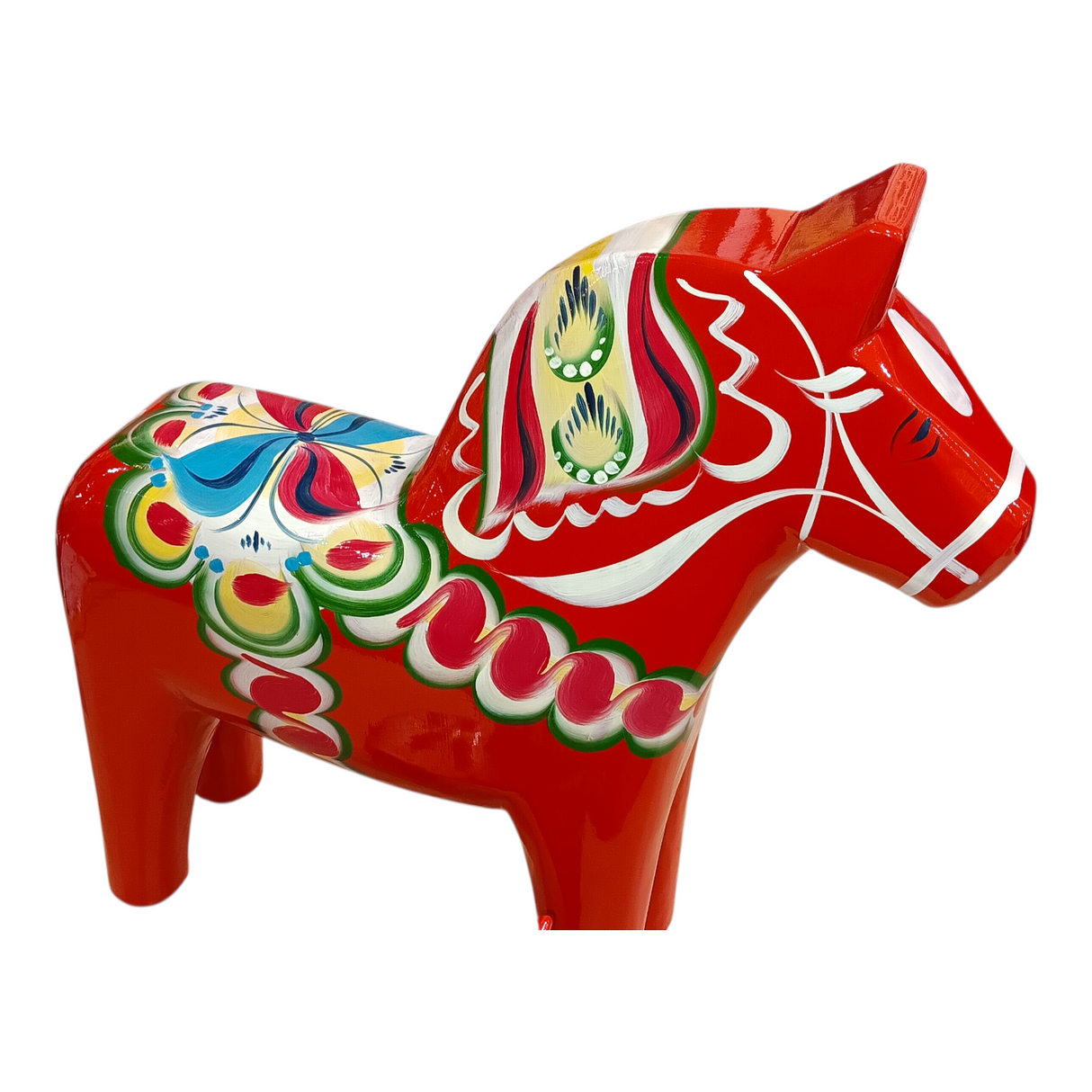 The Dala Horse: Red Swedish Dala Horse – Handcrafted in Sweden Figurine features traditional Nordic Folk Art designs and is available in multiple sizes.