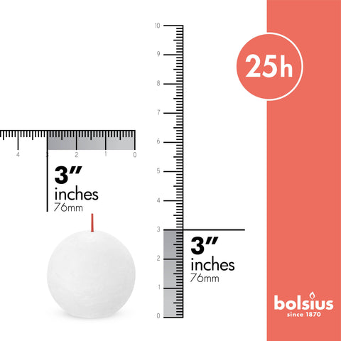 Candle: Fresh Olive Rustic 3" Ball Candles - Unscented - Natural - Eco-Friendly - Plant-Based Wax -