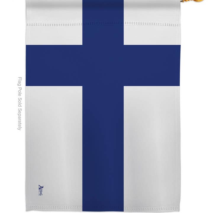Display your Finnish heritage with the Flag: Finland Garden Flag - Finnish Nationality Home Decor Flag, featuring a white background and blue Nordic cross—perfect for adding Finland decor to your garden.