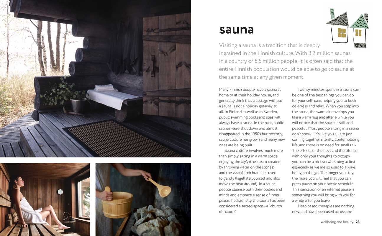 Inspired by Nordic self-care, a person unwinds in a minimalist wooden sauna. Discover more rituals like this in the Book of Nordic Self-Care by Elisabeth Carlsson—hardcover, 144 pages, English edition.