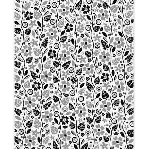 The Garden Black Gift Set includes a tea towel and dish cloth with a black and white floral pattern—perfect for adding style and sustainability to your kitchen towel collection.