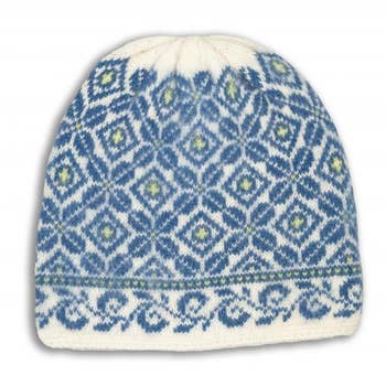Hat: Blue White & Yellow Moliden Knit Hat by Borjesson Handskar
