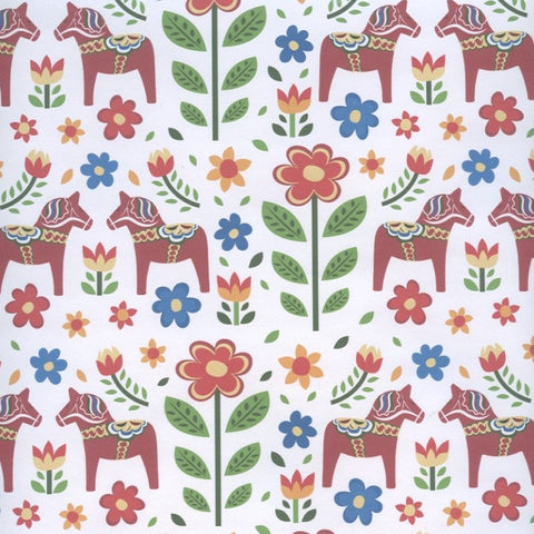 Gift Wrap: Dala Horses & Flowers