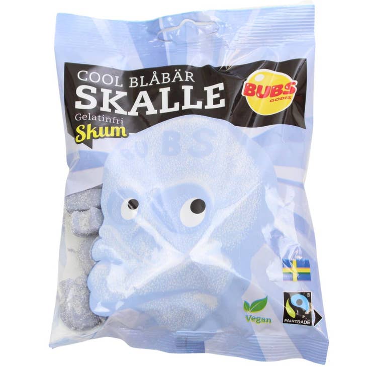 Candy: Bubs - Cool Blåbär Skalle, Blueberry Foam Skulls (90g)