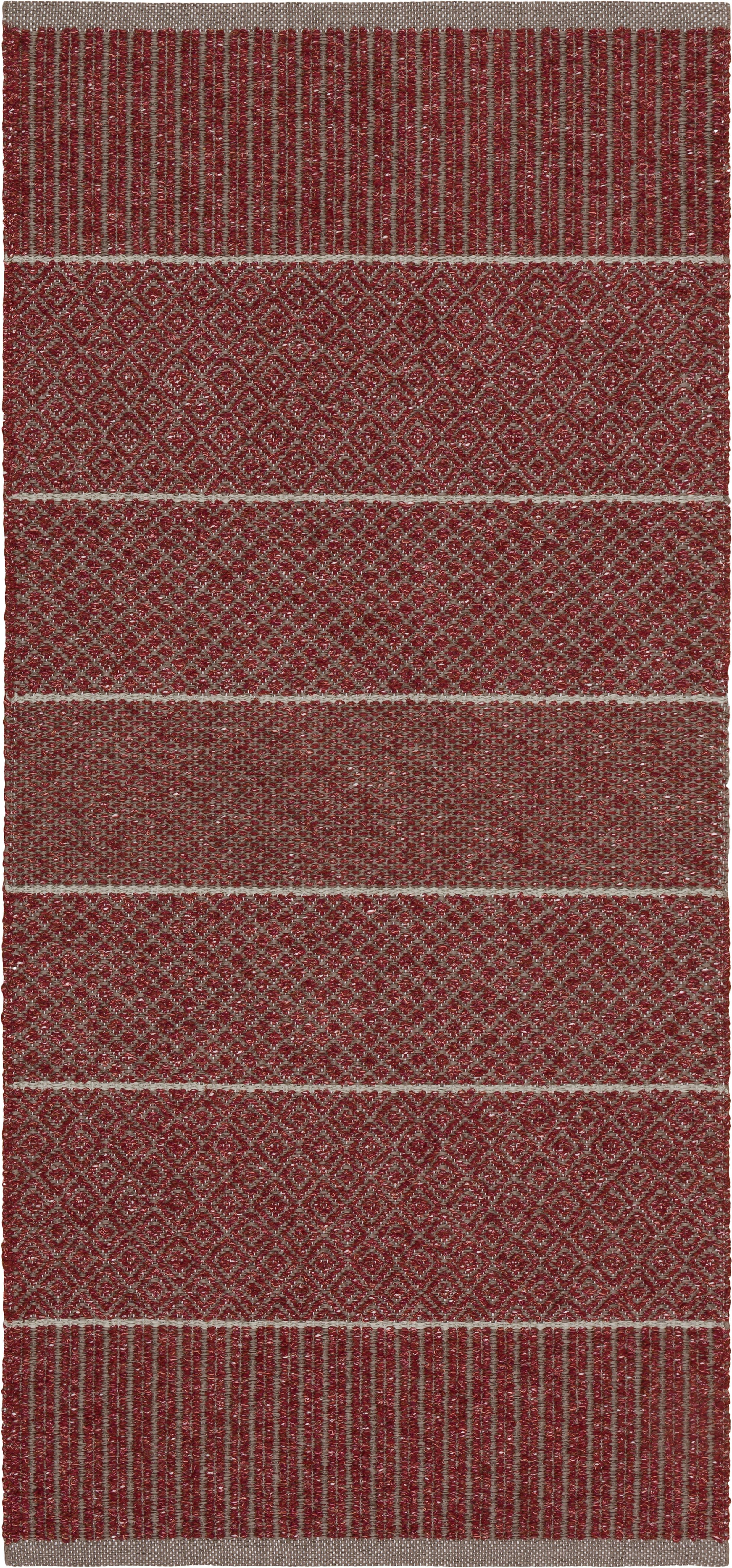 Rug: Mixed Alice Burgundy Cotton/Vinyl