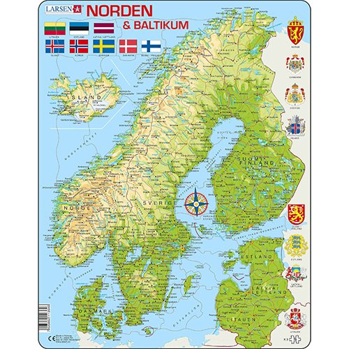 Puzzle: Norden & Baltikum - North & Baltic States (75 Pieces)
