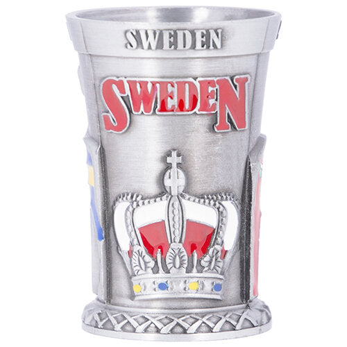 Shot Glass: Dala Horse, Moose, Swedish Flag Sweden Metal