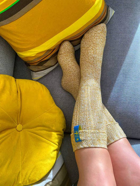 Socks: Swedish Lagom Socks - Warm Ochre: Warm Ochre / UK 6-8 | EU 39-42