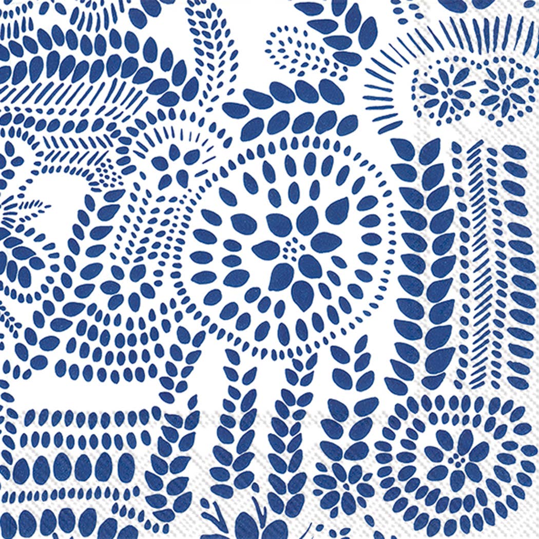 Napkins: Marimekko Nasia Paper Lunch Napkins 20 Count White and Blue 6.5"x6.5"
