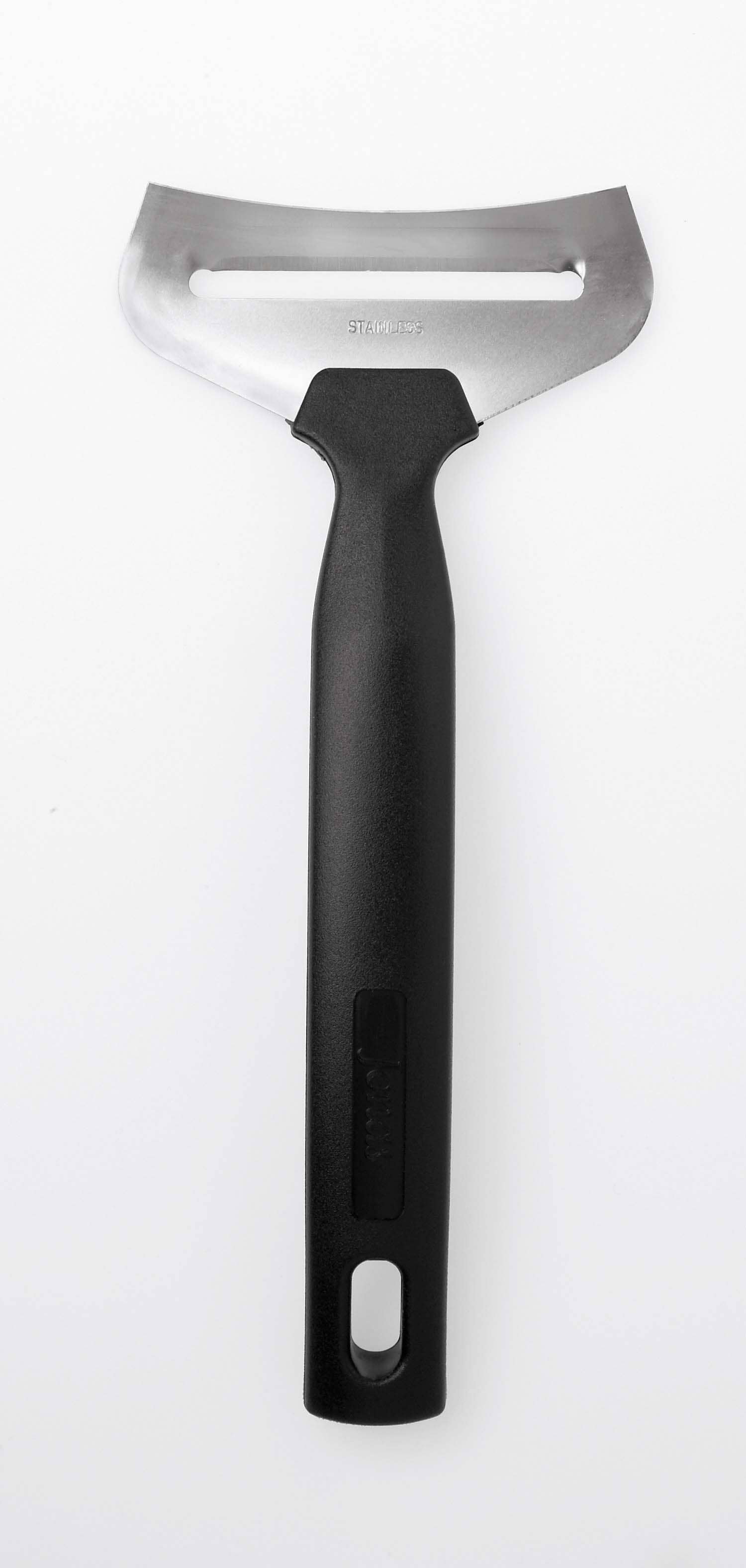 The Cheese Cutter: Cheese Plane for Soft Cheese features a wide stainless steel blade and black handle, made in Sweden, and is shown on a white background.