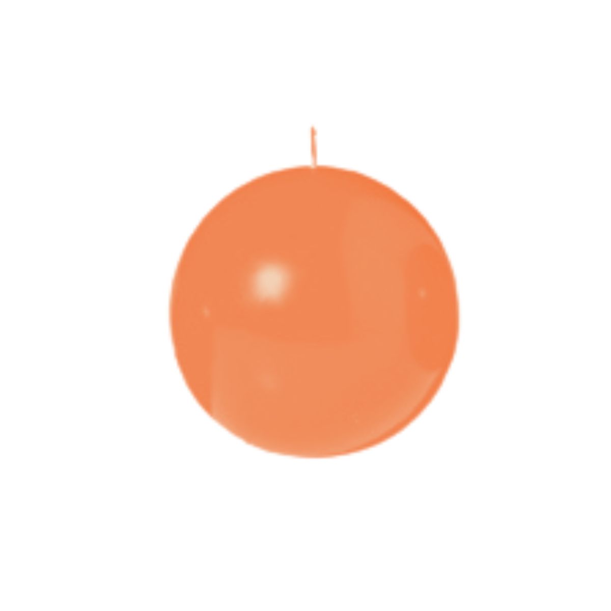 A single 2.5" diameter Peach Ball Candle with a visible wick on top, set against a plain white background—an elegant decorative choice from our Candles: Peach Ball Candles collection.