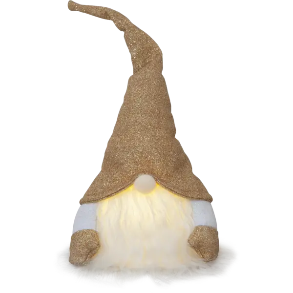 Figurine: Gold Lighted Tomte Small