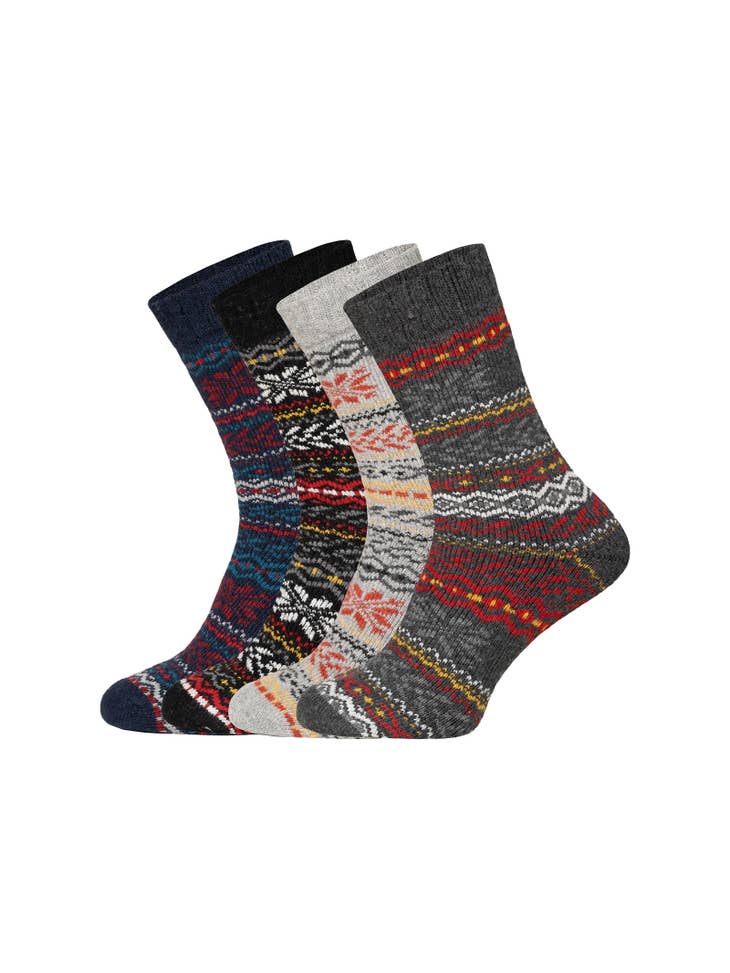 Hygge Fairisle Organic Wool Socks (Adults 36-43) - Woollykins
