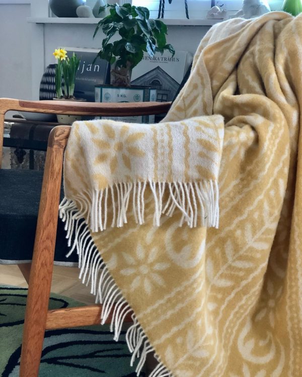 Blanket: Anno 1862, Yellow, Wool - Kerstin Landström Design