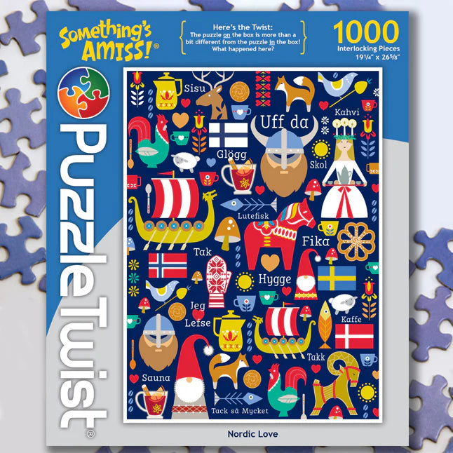 Puzzle: Nordic Love 1000 Piece "Something's Amiss!" PuzzleTwist Jigsaw Puzzle by Cindy Lindgren