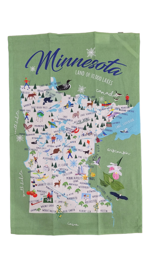 Tea Towel: Minnesota Land of 10,000 Lakes