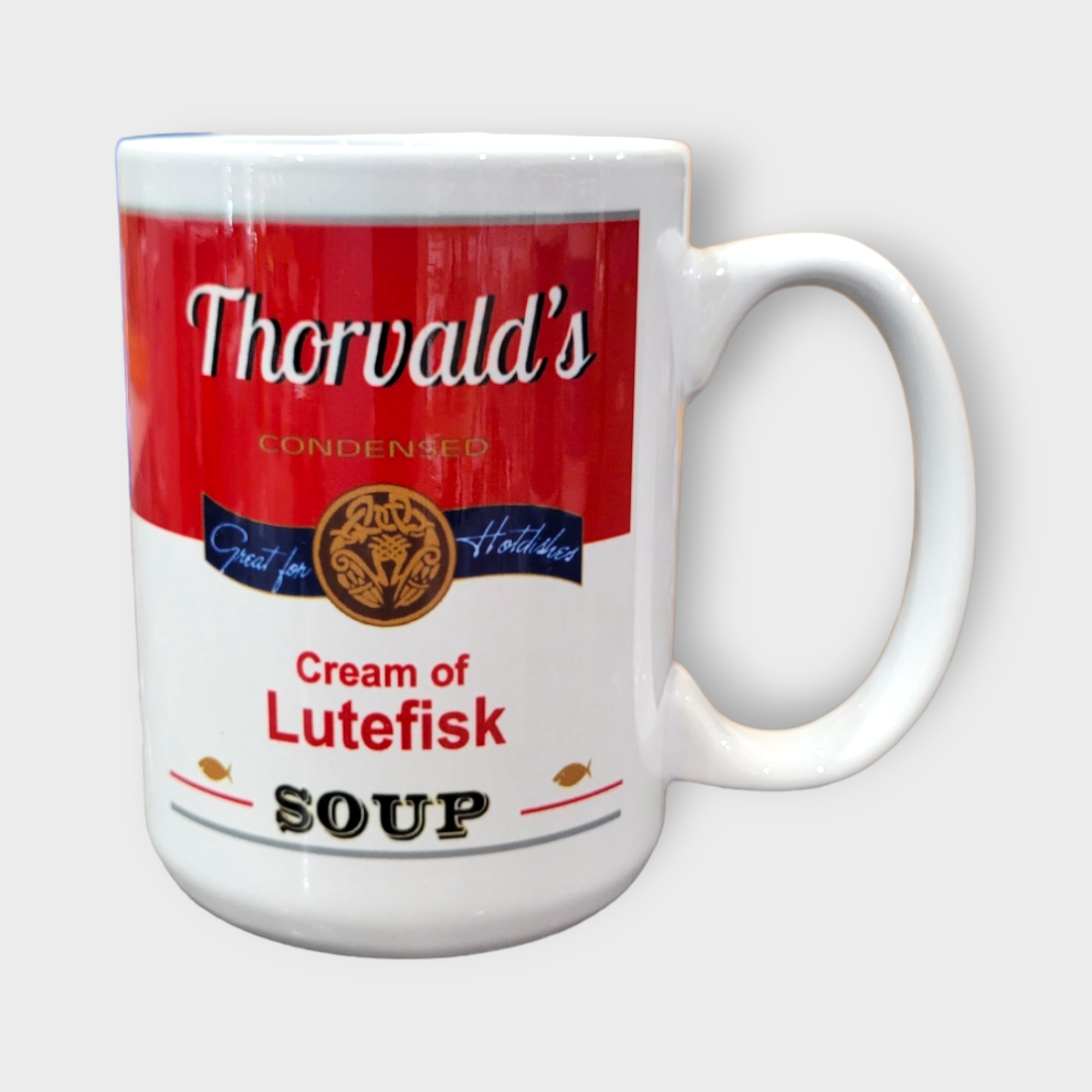 Mug: 15oz "Thorvald's Cream of Lutefisk Soup"