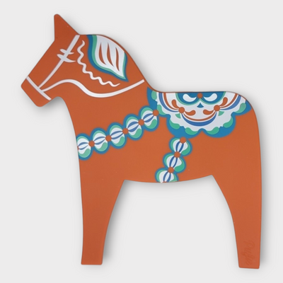 Trivet: Swedish Dala Horse 100% Silicone Reversible Trivet Made in Sweden