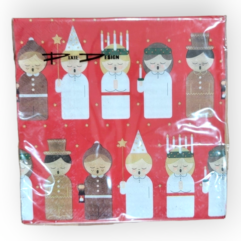 Napkins: Luciatag Red 33x33 cm