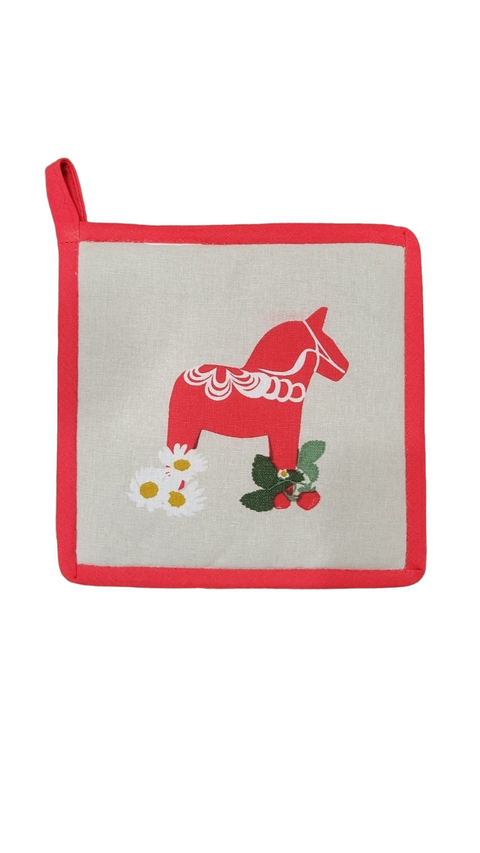 Potholder: Orsa Dala Horse Natural Red Redlunds