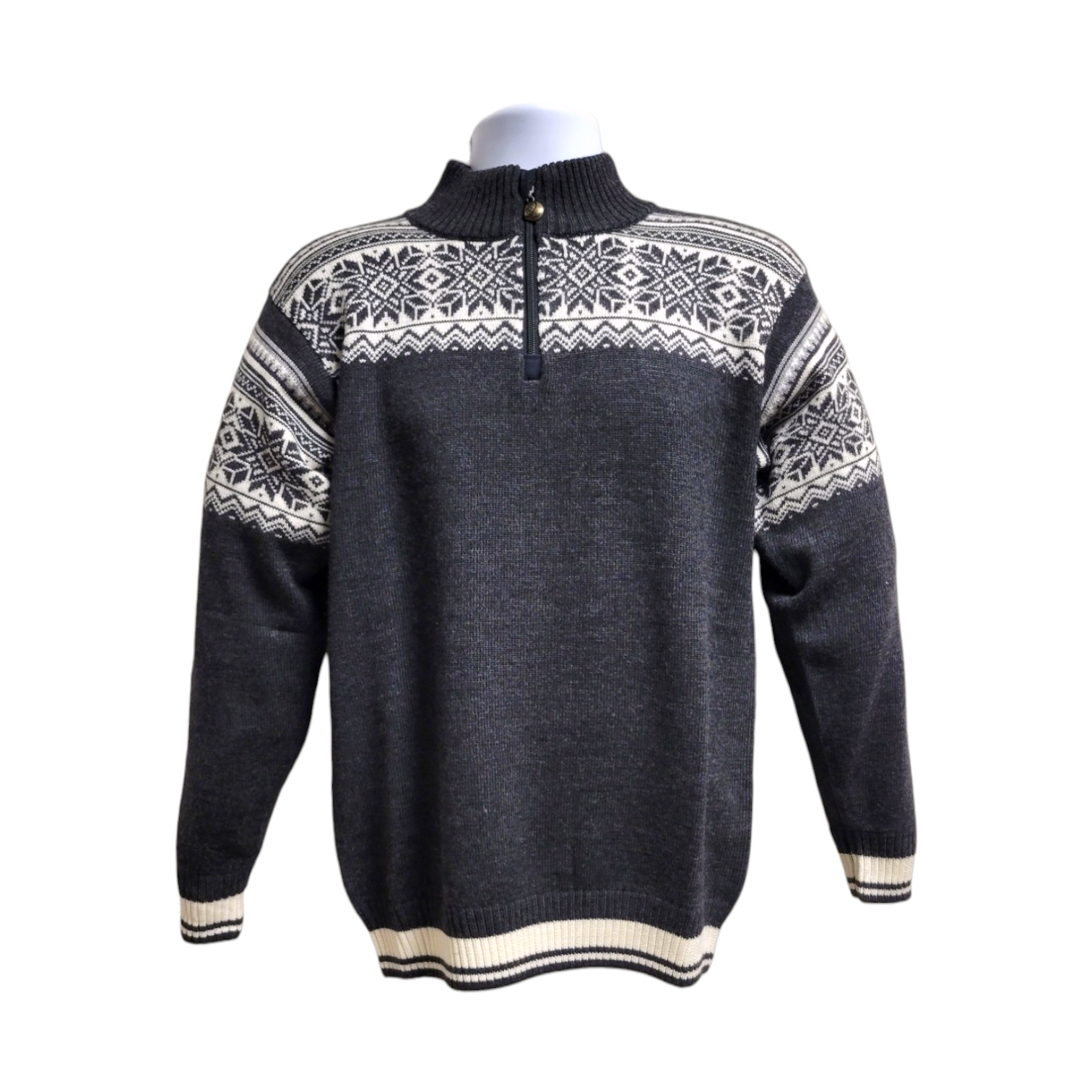 Sweater: Arctic Circle Tor Merino Wool 1/4 Zip Sweater, Grey