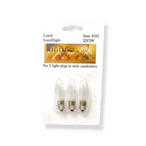 Candelabra: Light Bulb Scandilight 3 Pack for 5-Light Candelabra