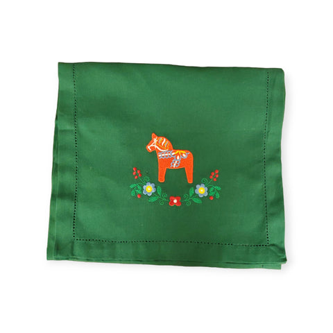 Runner: Dala Horses & Flowers Green