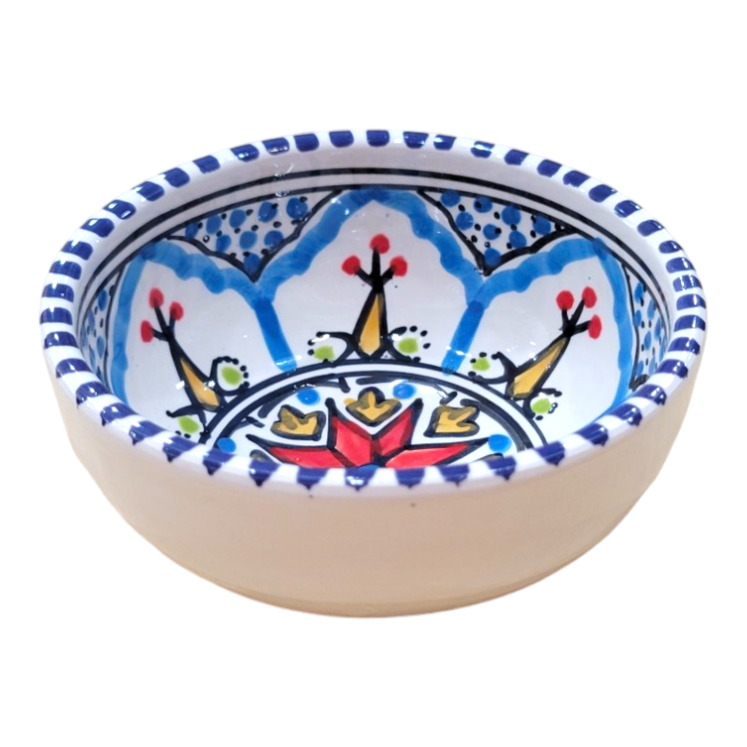 Bowl: Small Round Dipping Bowl Handmade & Hand Painted, Design 1