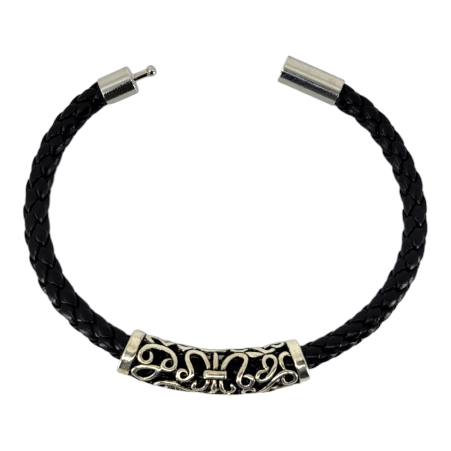 Bracelet: Viking Armband Braid with Runic Pattern (Plug-In Clasp)