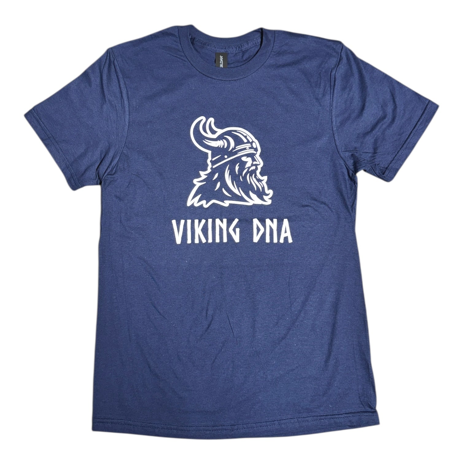 Show your Viking pride with the Nordic Viking DNA Heritage Tee, available in black, graphite, or navy and featuring a bold Viking head graphic with VIKING DNA text—perfect for fans of Norse heritage and mythology.
