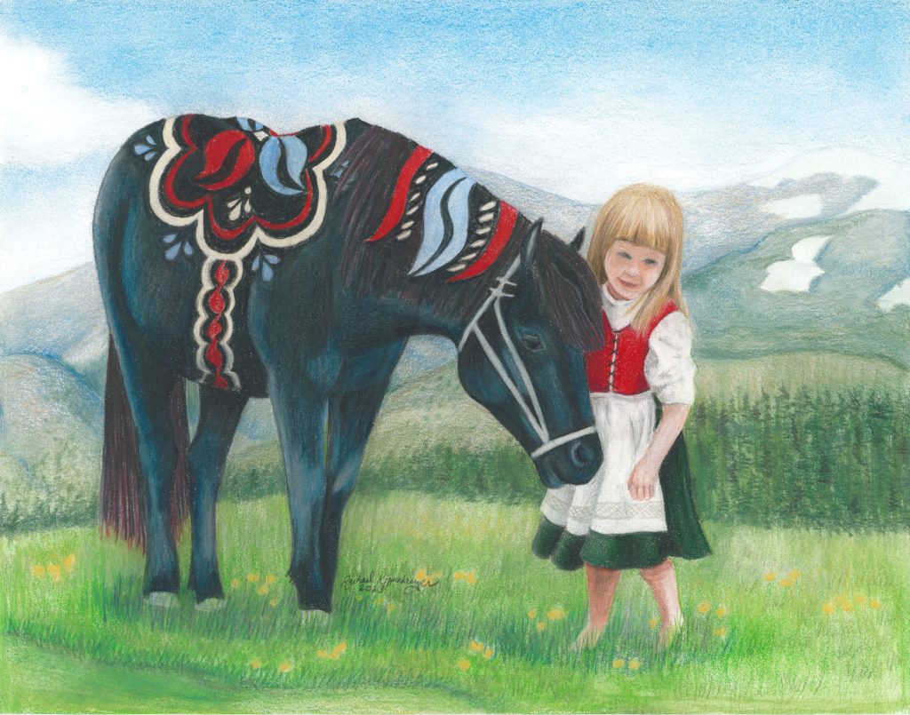 Artwork: "Dala Horse Don't Be Shy" Giclée Print 11x14