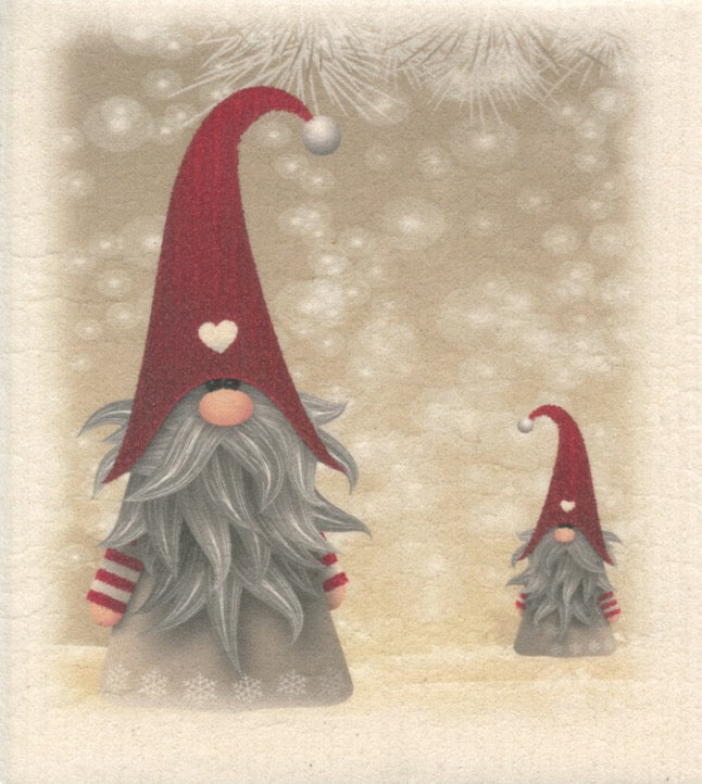 Dish Cloth: Two Gnomes in the Snow