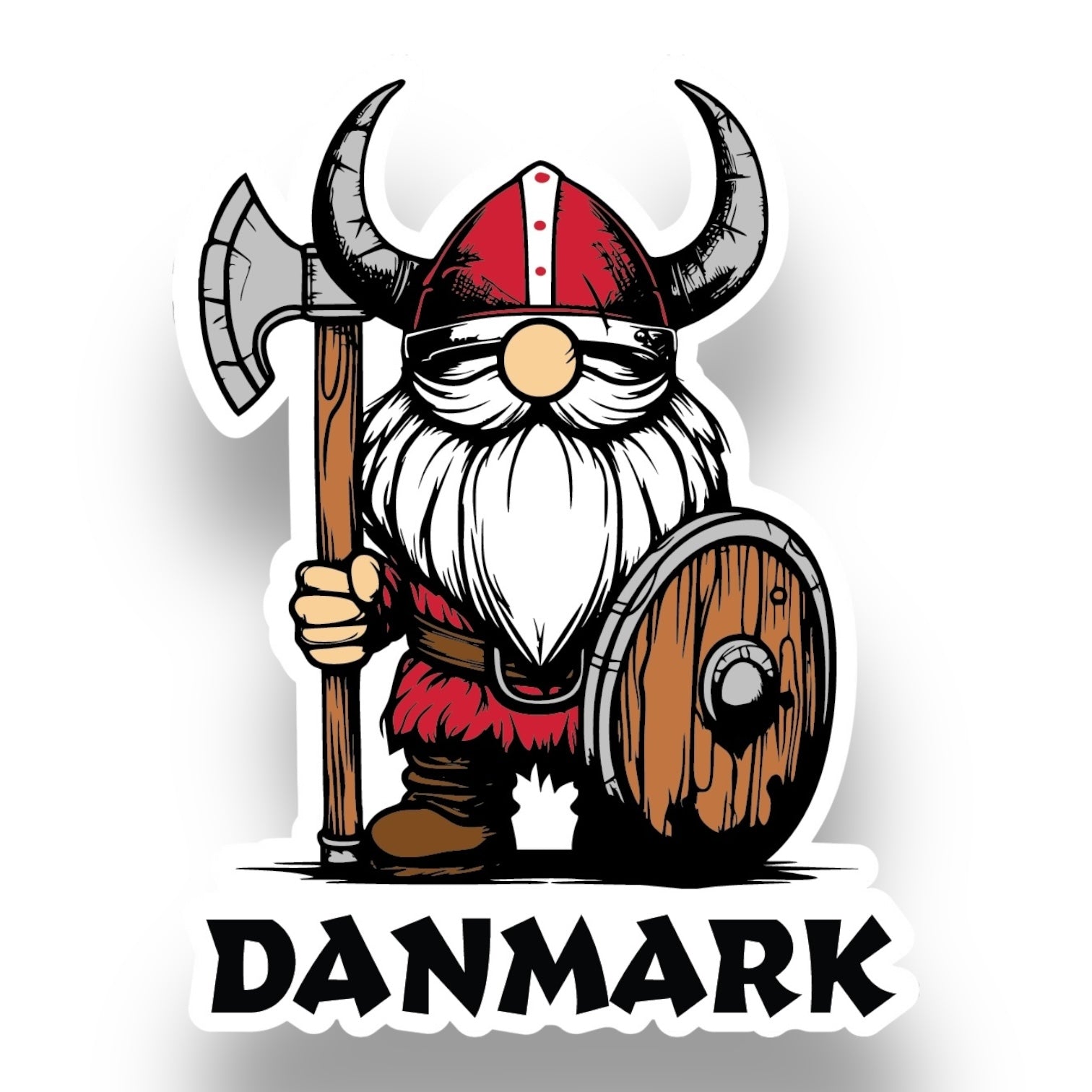 Show your Danish pride with this glossy 3x4 inch Viking Gnome Danmark sticker! UV & water-resistant, dishwasher safe, and easy to peel. Buy 3, get 1 freeâperfect for BOGO Bundle fans or a fun free gift from BOGOS.io!.