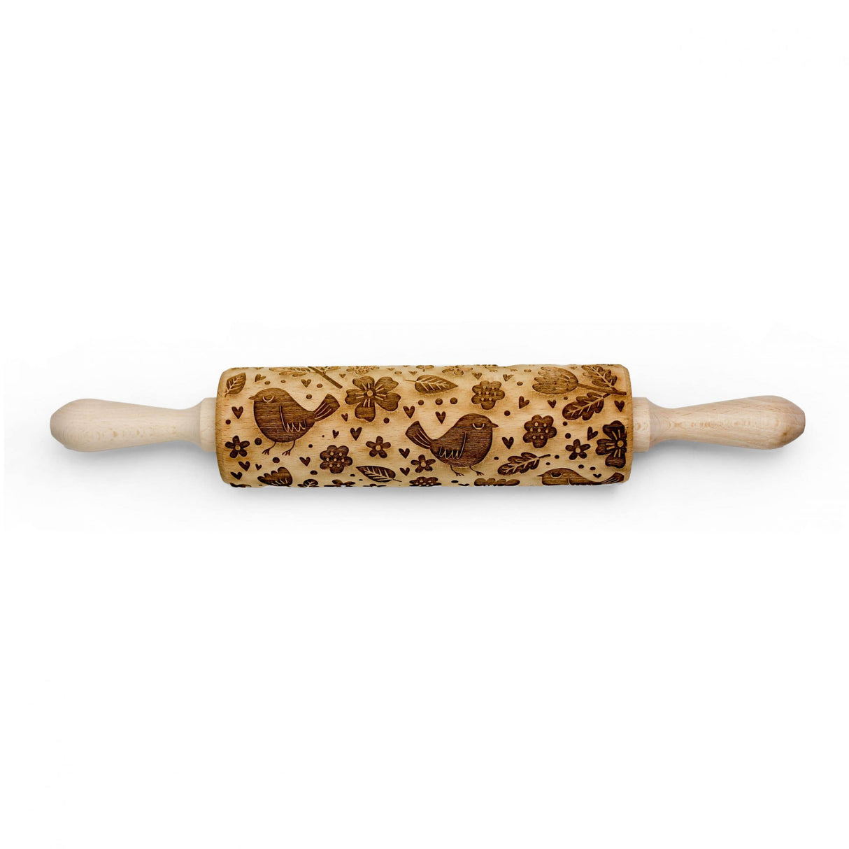 Rolling Pin: Springtime Birds Embossing Rolling Pin Handcrafted in Europe