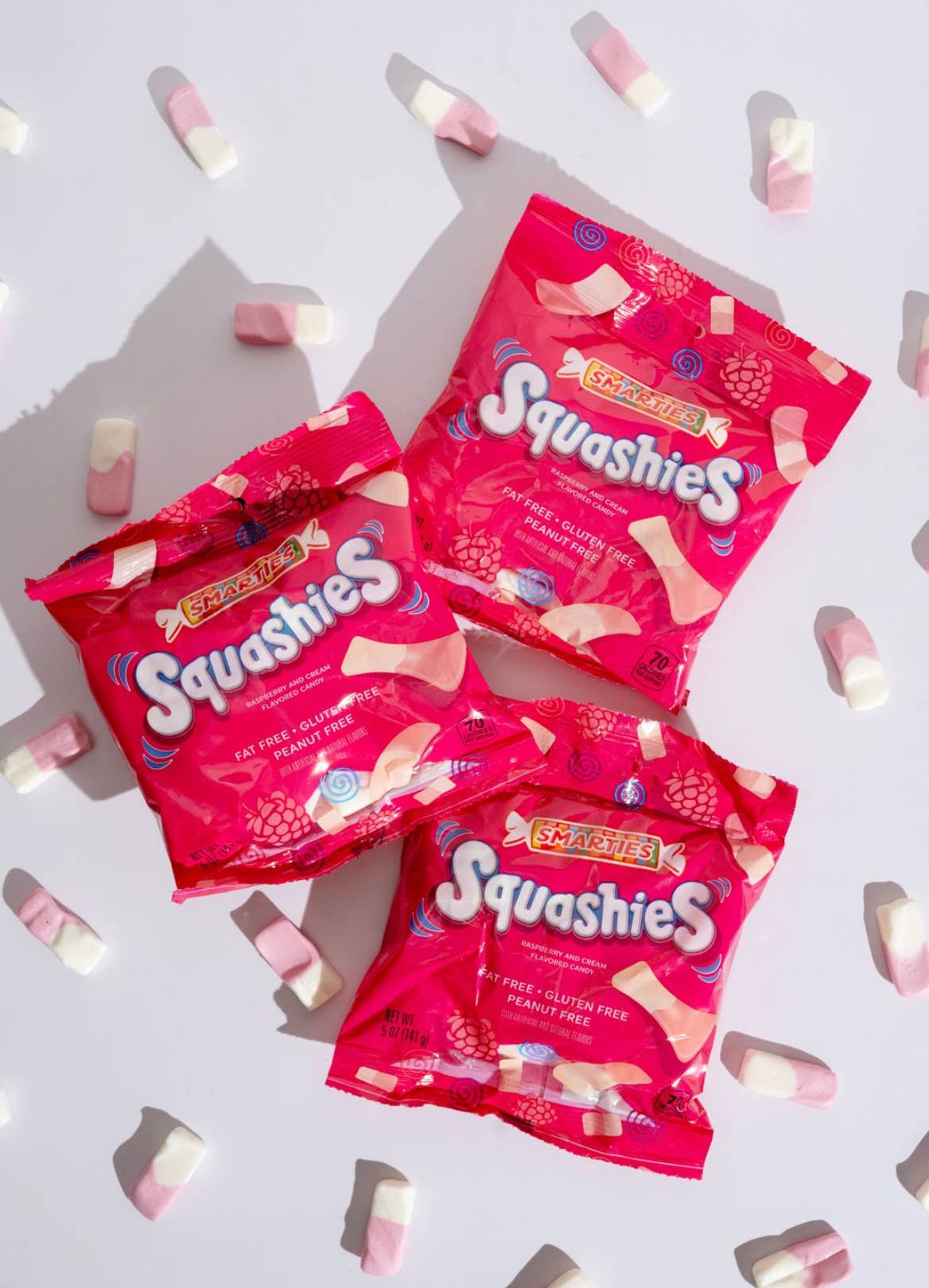 Candy: Smarties Squashies Raspberry 'n Cream Flavored Candy 5oz Bag