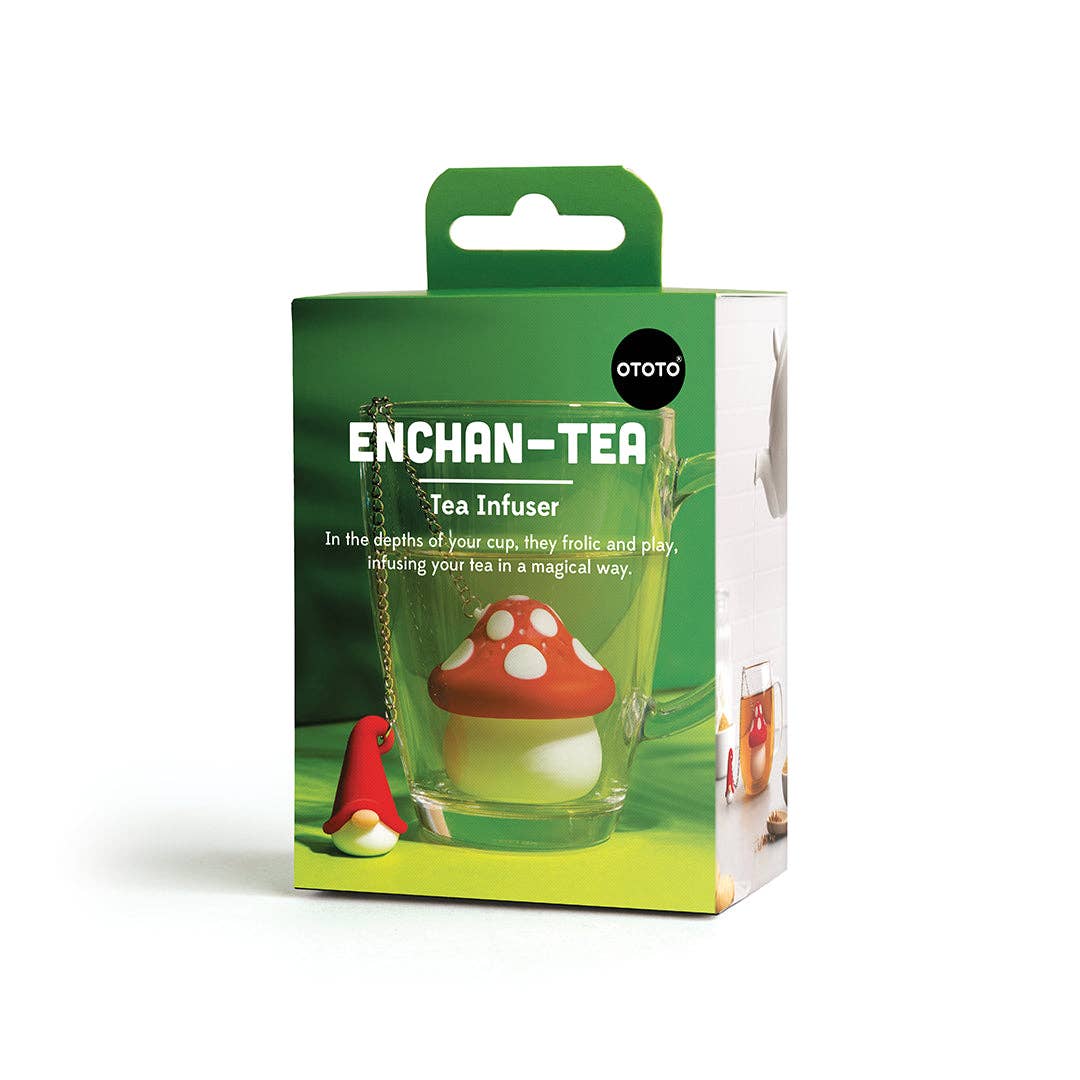 Tea Strainer: Enchan-Tea Loose Leaf Tea Strainer Diffusers - Silicone Mushroom Tea Holder & Gnome