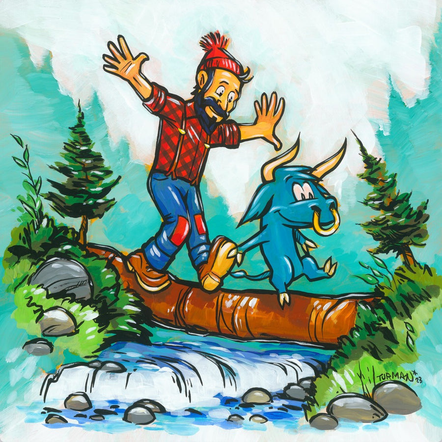 Artwork: Paul and Babe Wander 8x8 inch Print by Adam Turman