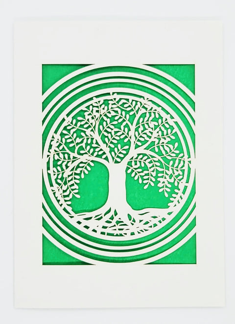 Note Cards: Tree of Life Dark Green