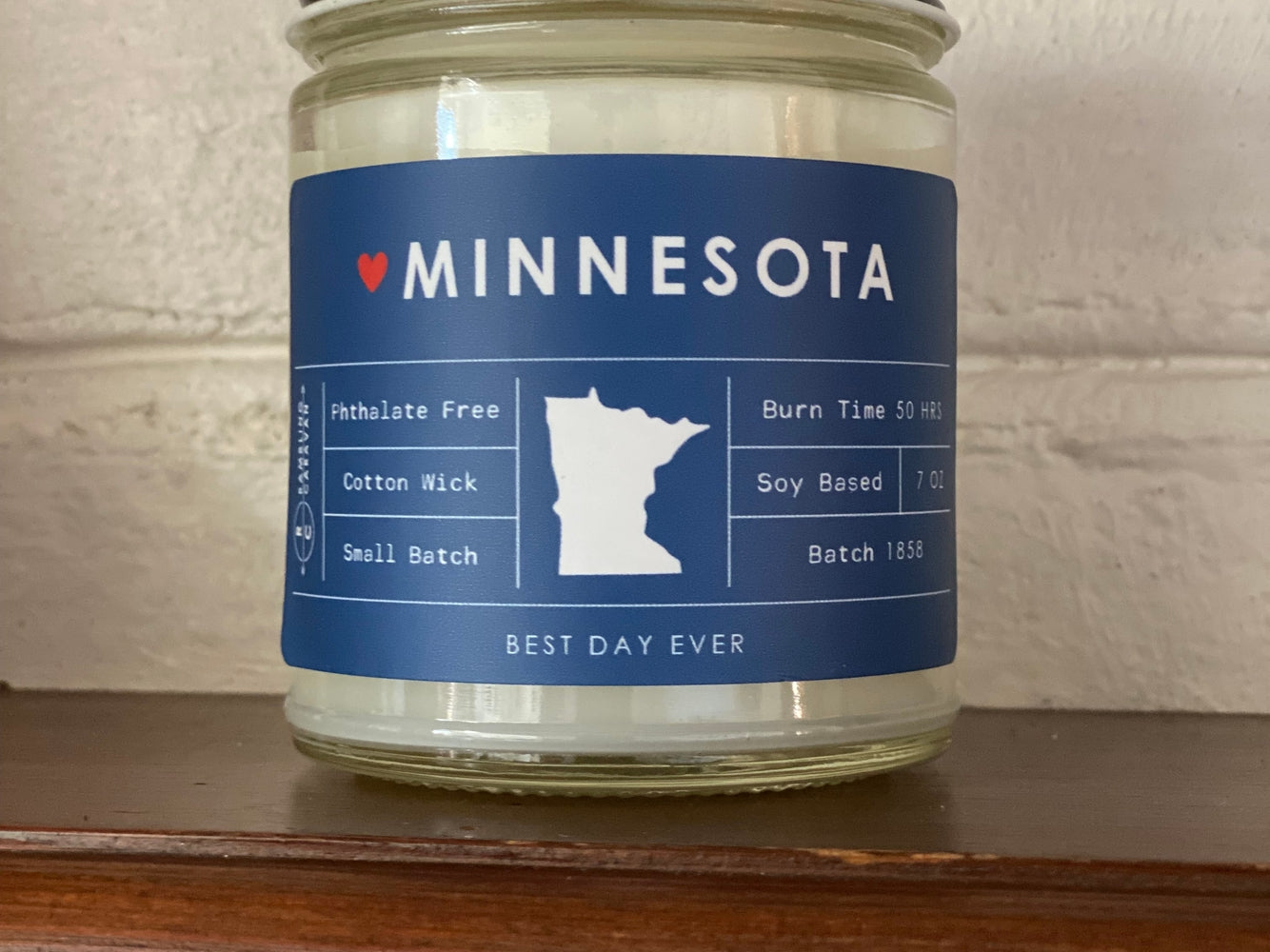 Candle: Minnesota Blue Lable, Clear Jar, Fraser Fir Scent