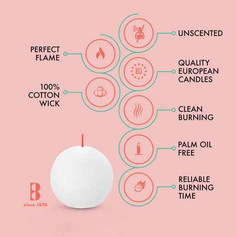 Candle: Twilight Blue Rustic 3" Ball Candles - Unscented - Natural - Eco-Friendly - Plant-Based Wax
