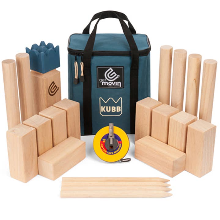 Yard Game: Kubb - Premium Rubberwood Set, Viking Chess Outdoor Yard Game