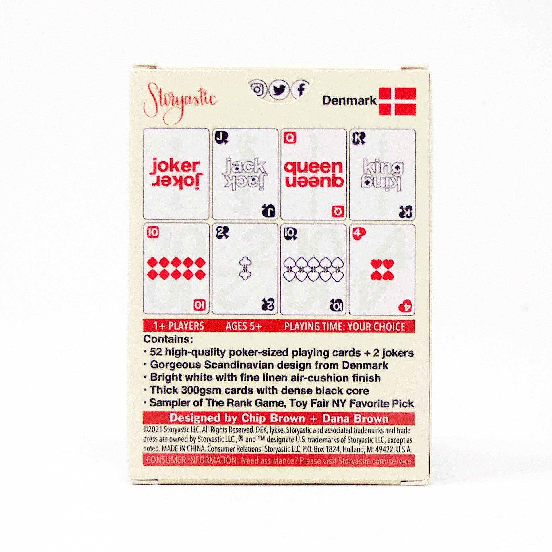 Product Description: Experience the joy of moments with the DEK Lykke playing cards from Denmark. This box features poker-sized cards, complete with two jokers and a delightful Scandinavian design that exudes happiness. Perfect for ages 5 and up, suitable for 1 or more players.