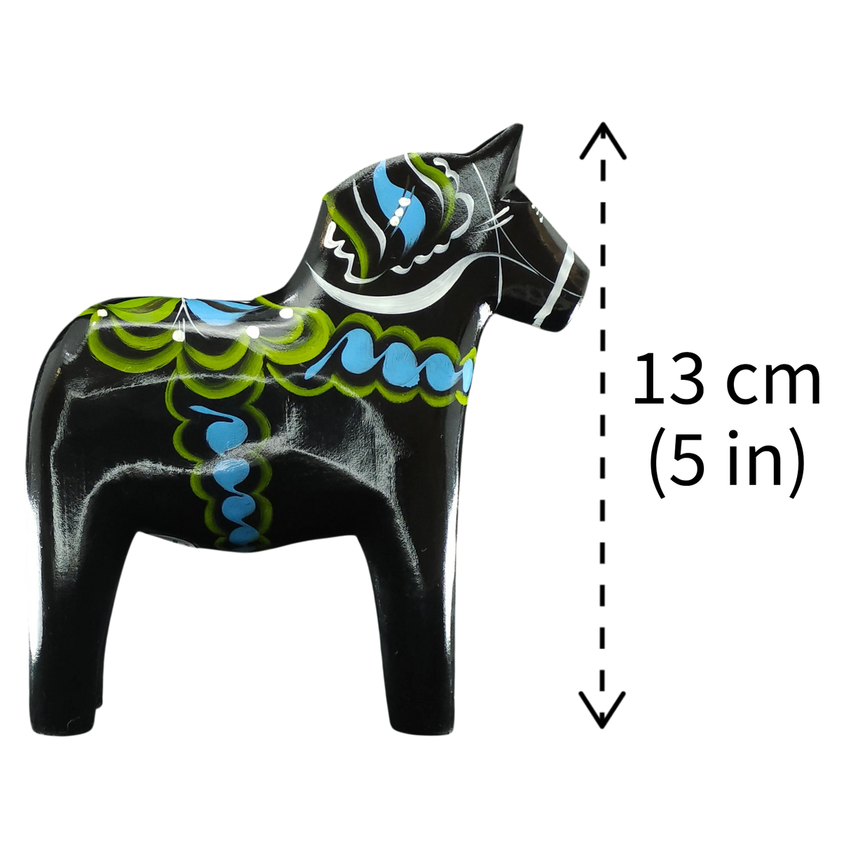 Dala Horse: Black Swedish Dala Horse | Handcrafted by Grannas A. Olsson in Sweden