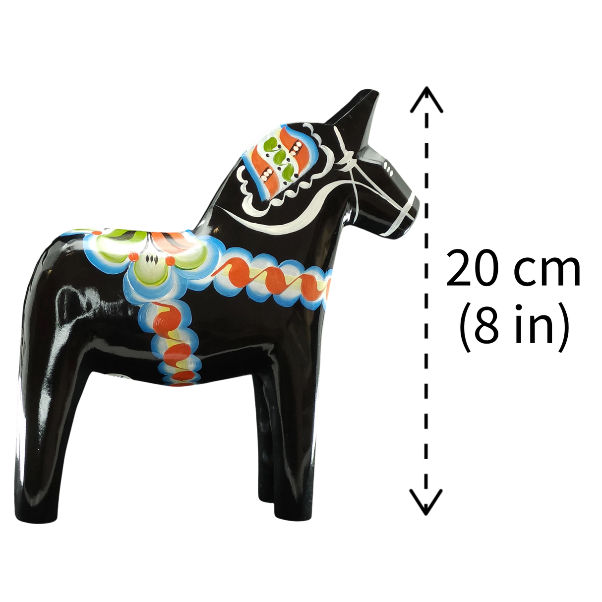Dala Horse: Black Swedish Dala Horse | Handcrafted by Grannas A. Olsson in Sweden