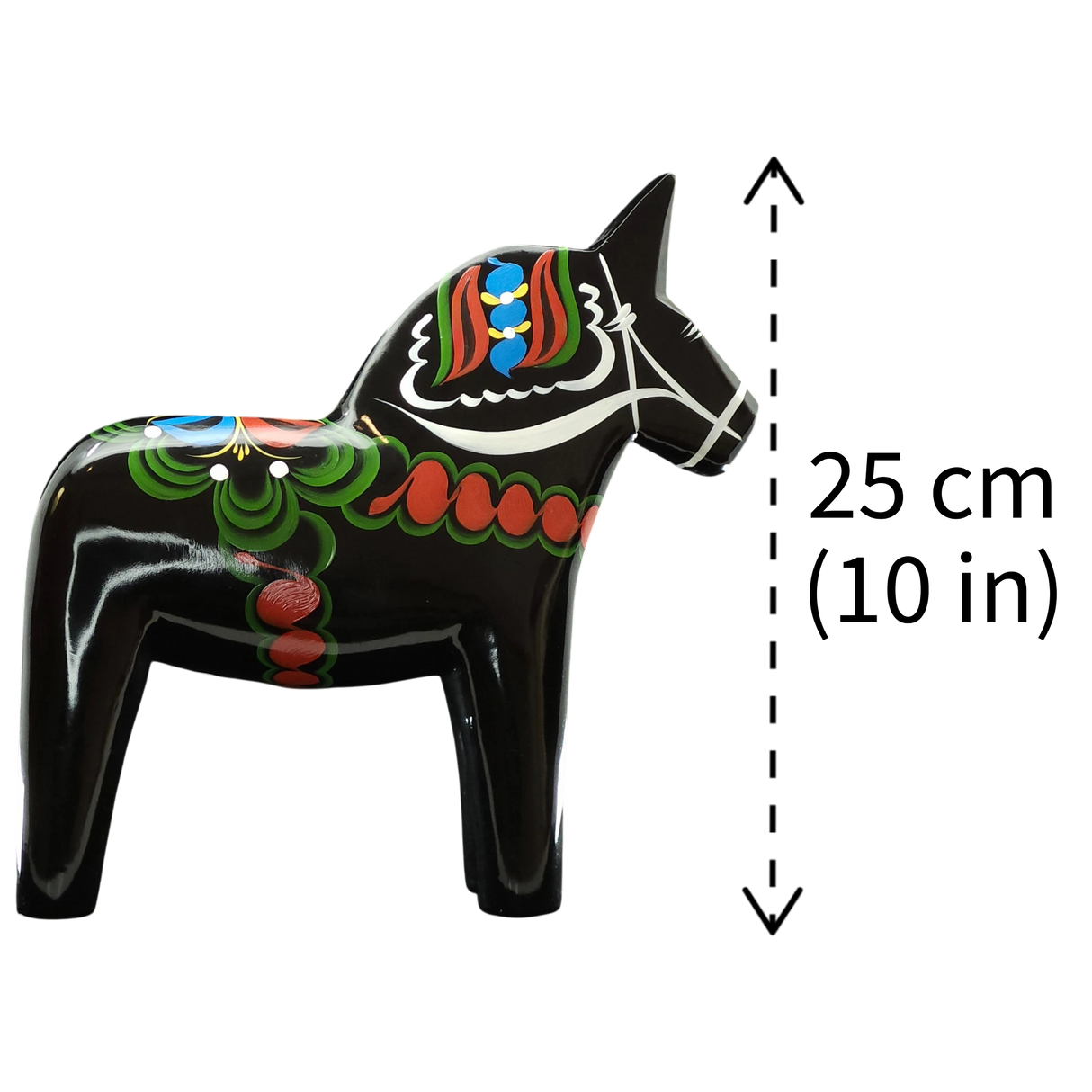 Dala Horse: Black Swedish Dala Horse | Handcrafted by Grannas A. Olsson in Sweden
