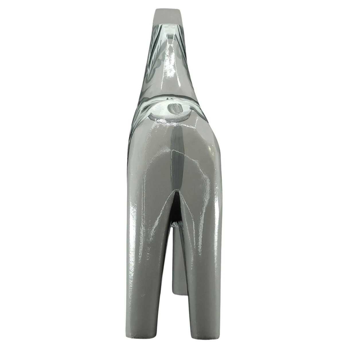 Dala Horse: Gray Swedish Dala Horse with White Black and Gray Kurbits "Sten" | Handcrafted by Grannas A. Olsson in Sweden (13cm / 5 inches)