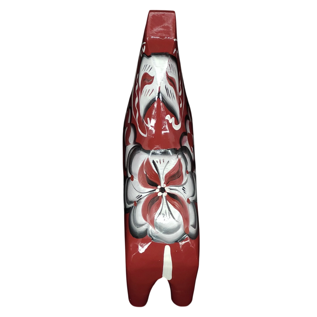 The Dala Horse: Burgundy Swedish Dala Horse "Maria / Anniversary Series" by Grannas Olsson is a handcrafted 15 cm ceramic figure featuring white, black, and silver floral designs, showcasing authentic Swedish artistry.