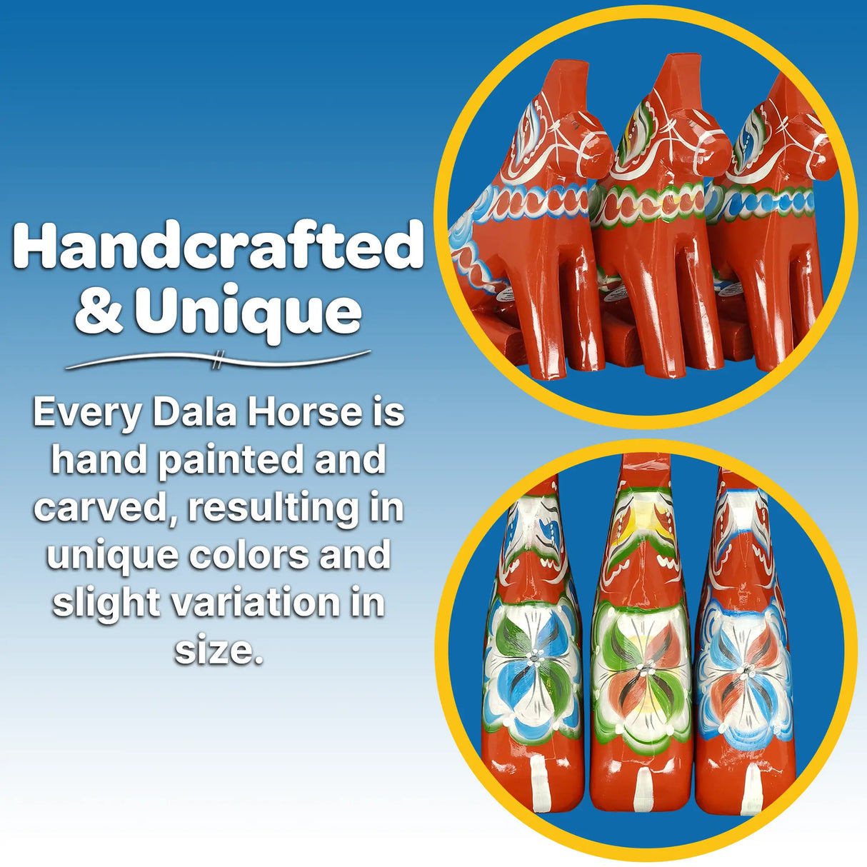 Dala Horse: Sitting Red Swedish Dala Horse | Handcrafted by Grannas A Olsson in Sweden